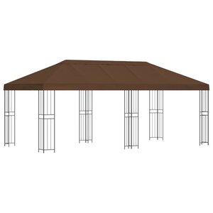 vidaXL Gazebo avec murs latéraux 6 x 3 m Marron Polyester et Acier 190