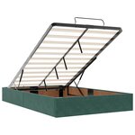 vidaXL Cadre de lit ottoman avec matelas vert foncé 120x200 cm velours