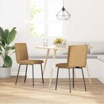 vidaXL Chaises à manger lot de 2 Marron Velours