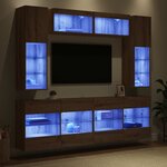 vidaXL Ensemble de meuble TV mural avec LED 6 Pièces Chêne Artisanal