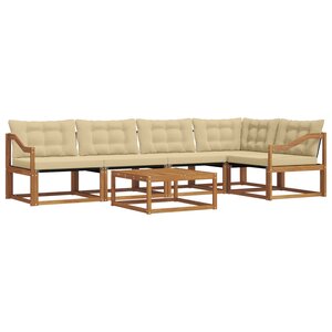 vidaXL Ensemble de canapés d'extérieur 6 Pièces Naturel et Beige