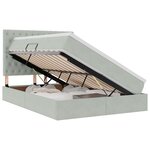 vidaXL Lit de rangement LED avec matelas Gris clair 140 x 200 cm