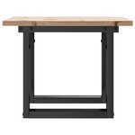 vidaXL Table basse cadre en O 50x50x35 cm bois de pin massif et fonte