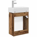 vidaXL Meuble de salle de bain avec robinet Bois ancien
