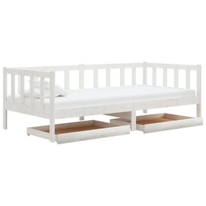 vidaXL Lit de jour sans matelas avec tiroirs 90x200 cm blanc