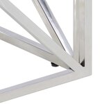vidaXL Table basse argenté acier inoxydable et verre trempé