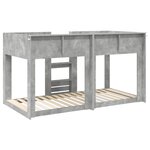 vidaXL Lit Superposé pour Enfants Gris béton 90 x 200 cm