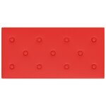 vidaXL Tête de lit murale 12 Pièces Rouge 60 x 30 cm Simili cuir