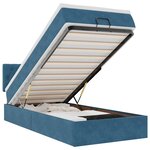 vidaXL Cadre de lit ottoman avec matelas bleu foncé 100x200 cm velours