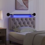 vidaXL Tête de lit suspendue Avec lumière LED Taupe Tissu