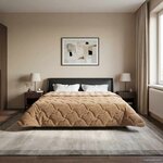 vidaXL Duvet d'été simple Matelassé Taupe 200 x 220 cm
