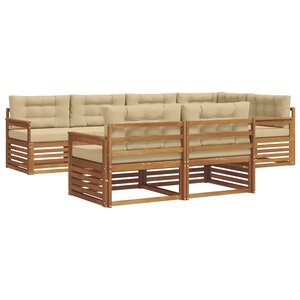 vidaXL Ensemble de canapés d'extérieur 7 pc Naturel et Beige