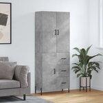 vidaXL Buffet haut Gris béton 69 5x34x180 cm Bois d'ingénierie