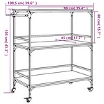 vidaXL Chariot cuisine chêne sonoma 100 5x50x105 cm bois d'ingénierie