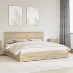 vidaXL Cadre de lit Chêne Sonoma 200 x 200 cm Bois d'ingénierie