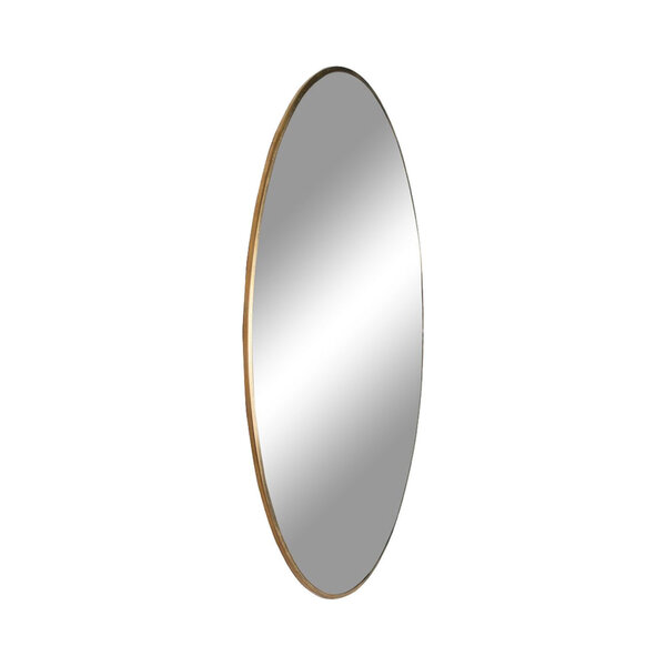 Miroir rond en acier avec cadre en aspect laiton Ø 80 cm