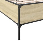 vidaXL Cadre de lit chêne sonoma 135x190 cm bois d'ingénierie et métal
