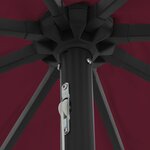 Parasol de jardin vidaXL avec éclairage LED ø395x245 cm Rouge bordeaux
