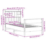 vidaXL Lit bibliothèque sans matelas 90x190 cm bois de pin massif