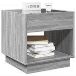 vidaXL Table de chevet avec LED infini sonoma gris 50x50x50 cm