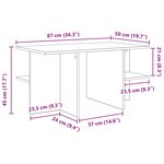 vidaXL Table basse Sonoma gris 87 x 50 x 45 cm Bois d’ingénierie