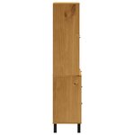 vidaXL Buffet haut et portes en verre FLAM 80x40x180cm bois massif pin