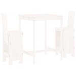vidaXL Ensemble de bar de jardin 3 Pièces blanc bois de pin massif