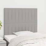 vidaXL Têtes de lit 2 Pièces Gris clair 90x5x78/88 cm Tissu