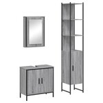 vidaXL Ensemble de meubles de salle de bain 3 Pièces Sonoma gris