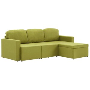 vidaXL Canapé-lit modulaire 3 places Vert Tissu