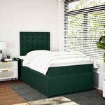 vidaXL Sommier à lattes de lit avec matelas vert foncé 120x190 cm