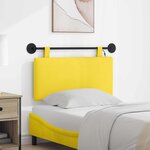 vidaXL Tête de lit suspendue Jaune clair Tissu en velours côtelé