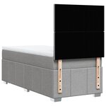 vidaXL Sommier à lattes de lit avec matelas Gris clair 100x200cm Tissu