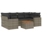 vidaXL Salon de jardin avec coussins 7 Pièces gris résine tressée