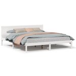 vidaXL Cadre de lit Blanc 200 x 200 cm Bois de pin massif