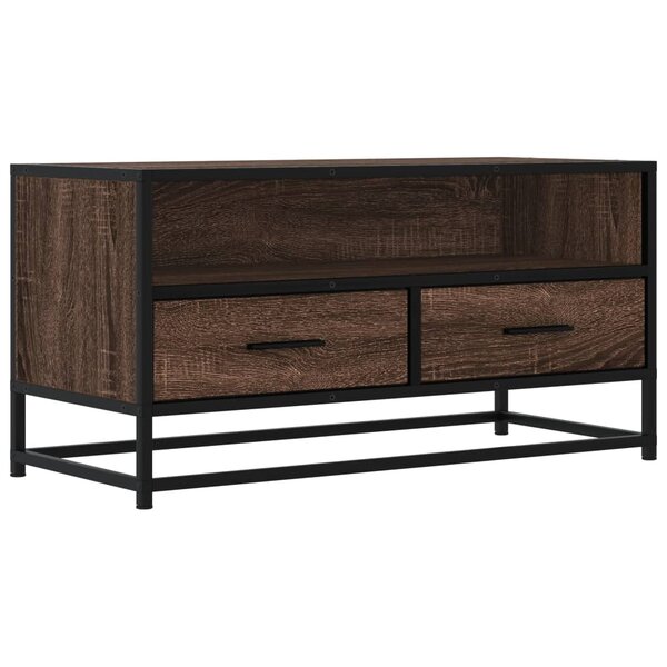vidaXL Meuble TV chêne marron 80x34 5x40 cm bois d'ingénierie et métal