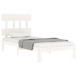 vidaXL Cadre de lit sans matelas blanc bois de pin massif