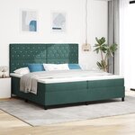 Lit Box Spring vidaXL avec Matelas et LED Vert Foncé 200x200 cm Velours