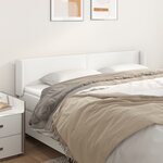 vidaXL Tête de lit avec oreilles Blanc 203x16x78/88 cm Similicuir