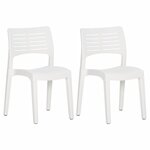 vidaXL Chaises de jardin lot de 2 Blanc Polypropylène