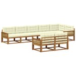 vidaXL Ensemble de canapés d'extérieur 8 pc Naturel et Crème