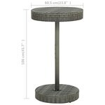 vidaXL Table de jardin Gris 60 5x106 cm Résine tressée