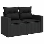 vidaXL Salon de jardin 11 Pièces avec coussins noir résine tressée