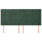 vidaXL Tête de lit avec oreilles Vert foncé 203x16x118/128 cm Velours