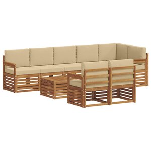 vidaXL Ensembles de canapés avec coussin 9 Pièces Naturel et Beige