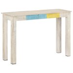 Vidaxl table console blanc 115x35x77 cm bois de manguier brut