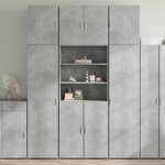 vidaXL Buffet haut gris béton 80x42 5x249 cm bois d'ingénierie