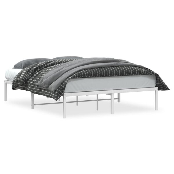 vidaXL Cadre de lit métal sans matelas blanc 140x200 cm