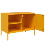 vidaXL Meuble TV jaune moutarde 68x39x50 5 cm acier