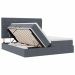 vidaXL Lit de rangement LED avec matelas Gris foncé 180 x 200 cm